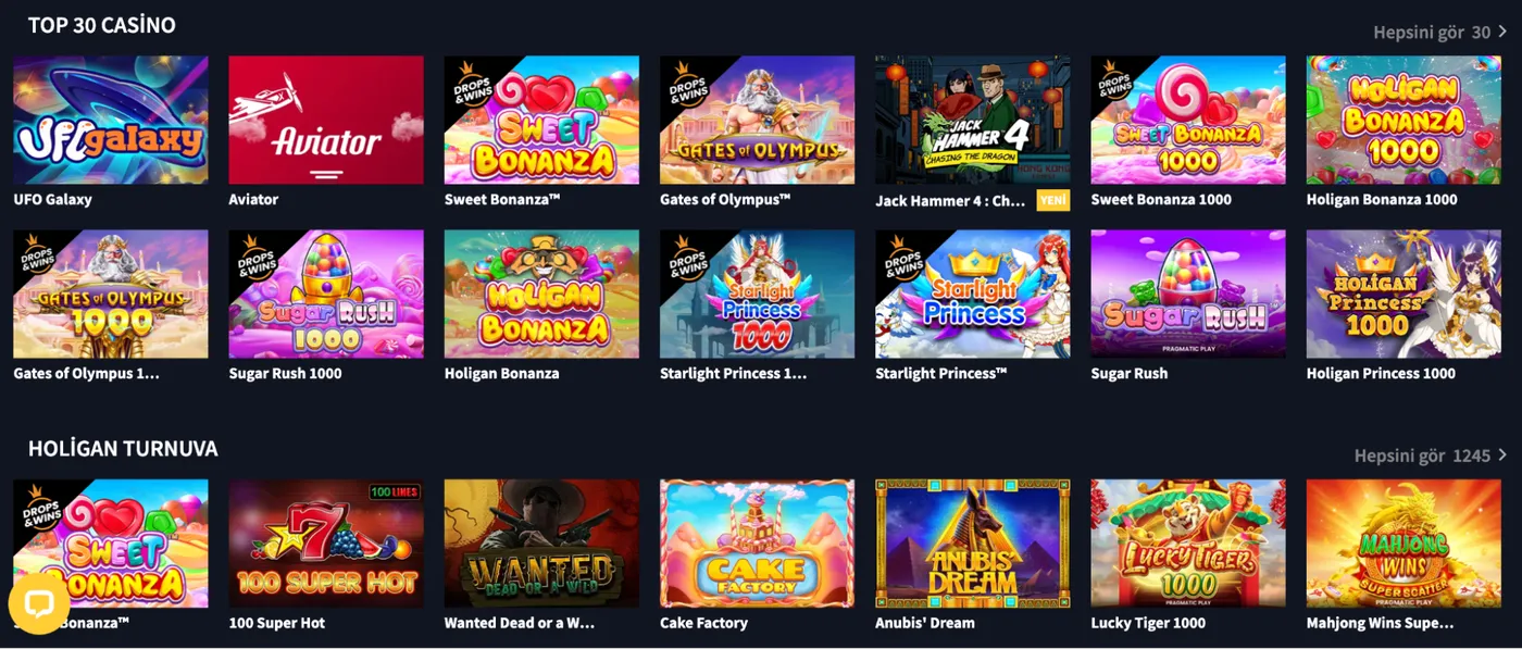 Holiganbet Casino Popüler Slot Oyunları ve Jackpot Seçenekleri